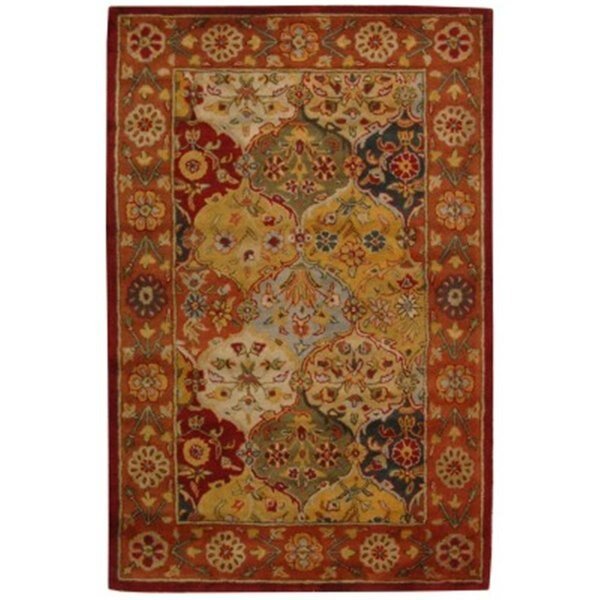 4 x 6 ft. Small Rectangle- Traditional Heritage Multi And Navy Hand Tufted Rug, Safavieh, Mfr#: HG510A-4